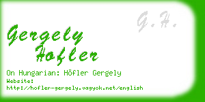 gergely hofler business card