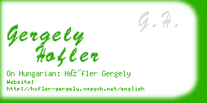 gergely hofler business card